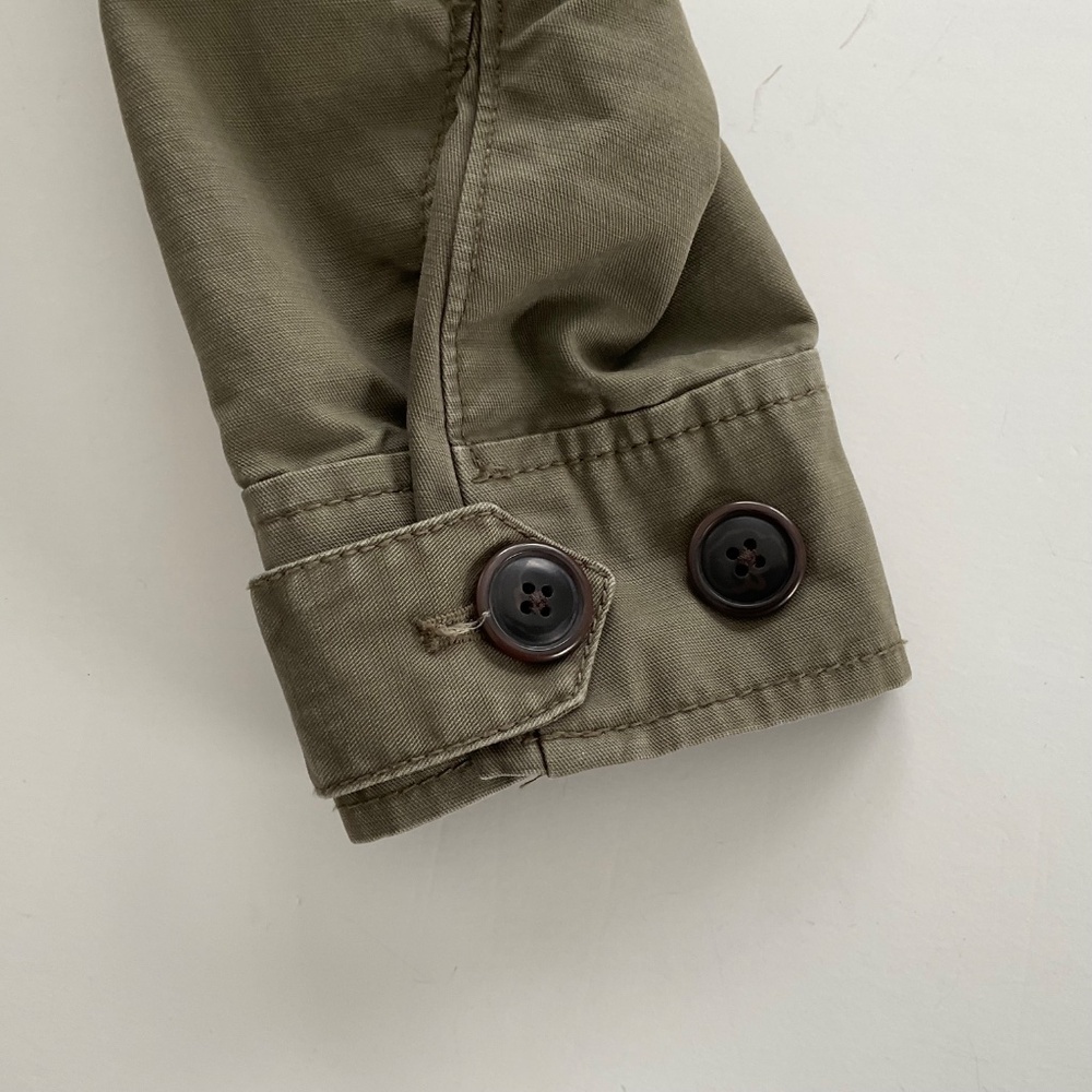 GAP Women's Hooded Utility Parka Jacket Sz S Olive Green Military Lined Winter - Picture 10 of 16